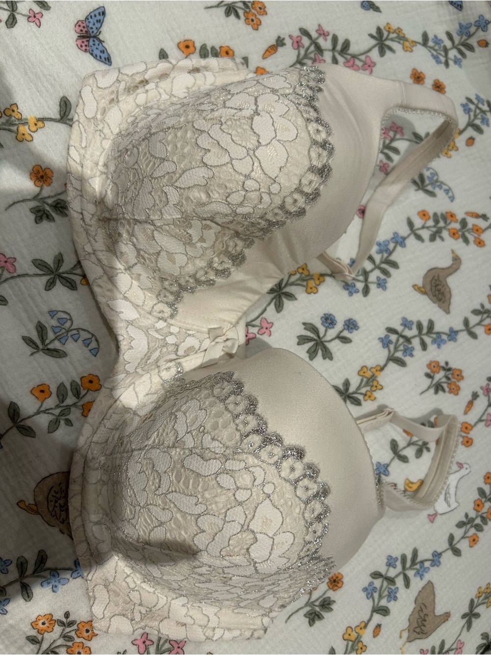 Victoria’s Secret Dream Angels Lined Demi Bra White Lace 34DDD NWOT